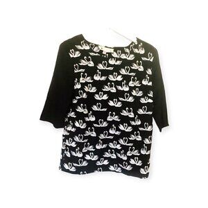Yumi black&white Swan print blouse, Size S